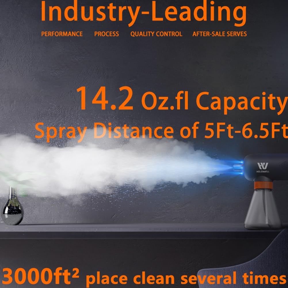 Disinfettante nebulizzatore, pistola elettrica senza fili per disinfezione a luce blu, nano spruzzatore per salone/scuola/ospedale/casa/ufficio/auto/palestra/articolo ad alto contatto, ecc.