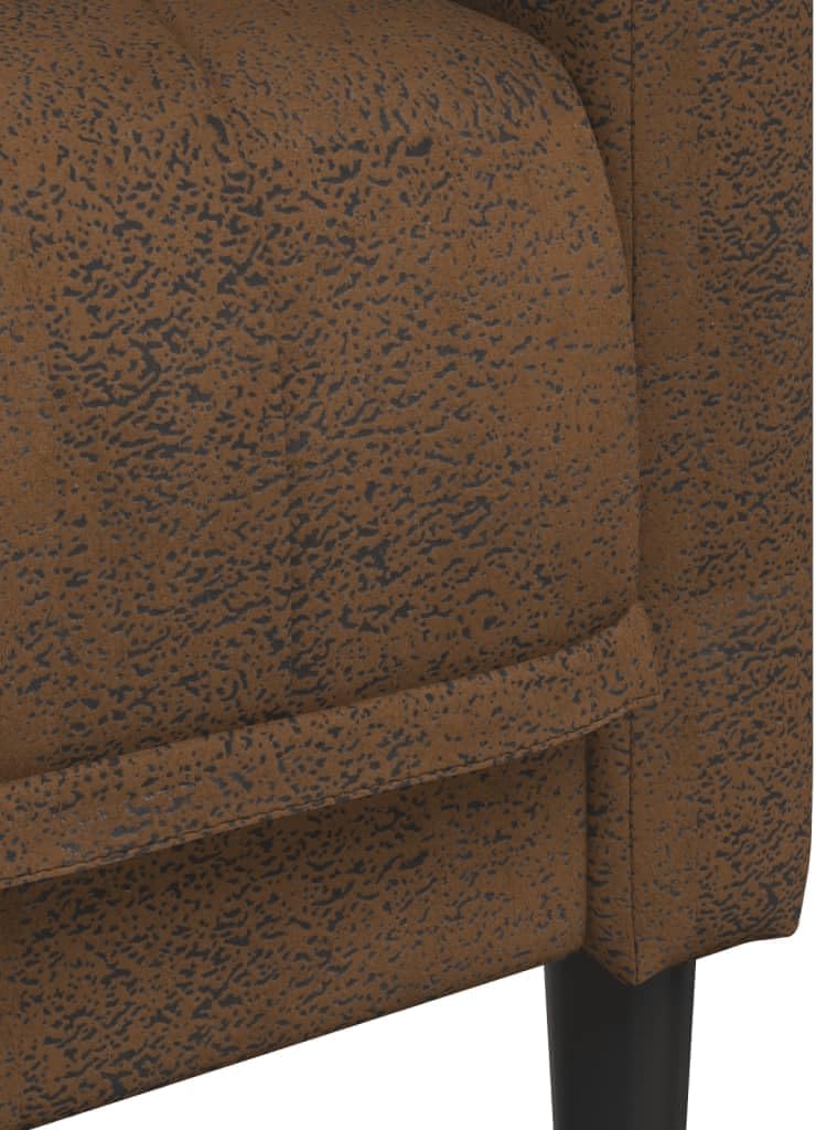 Sofa Brown Faux Suede Leather (100% Polyester) Living Room Furniture