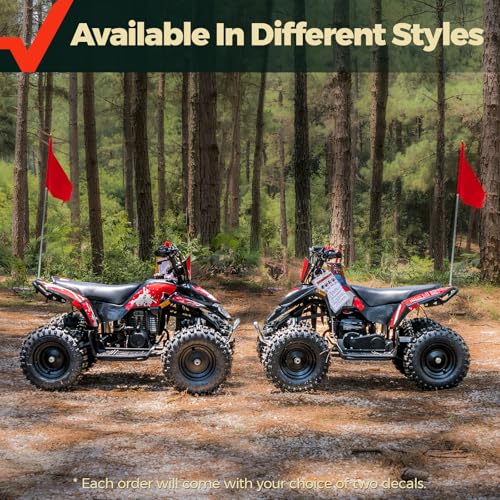 FRP FA40 Sahara Kids Gas ATV,40CC 4-Stroke Mini Gas 4-Wheeler for Kids, Front & Rear Disc Brakes, Speed Control, Up to 143 lbs Weight Capacity, Red