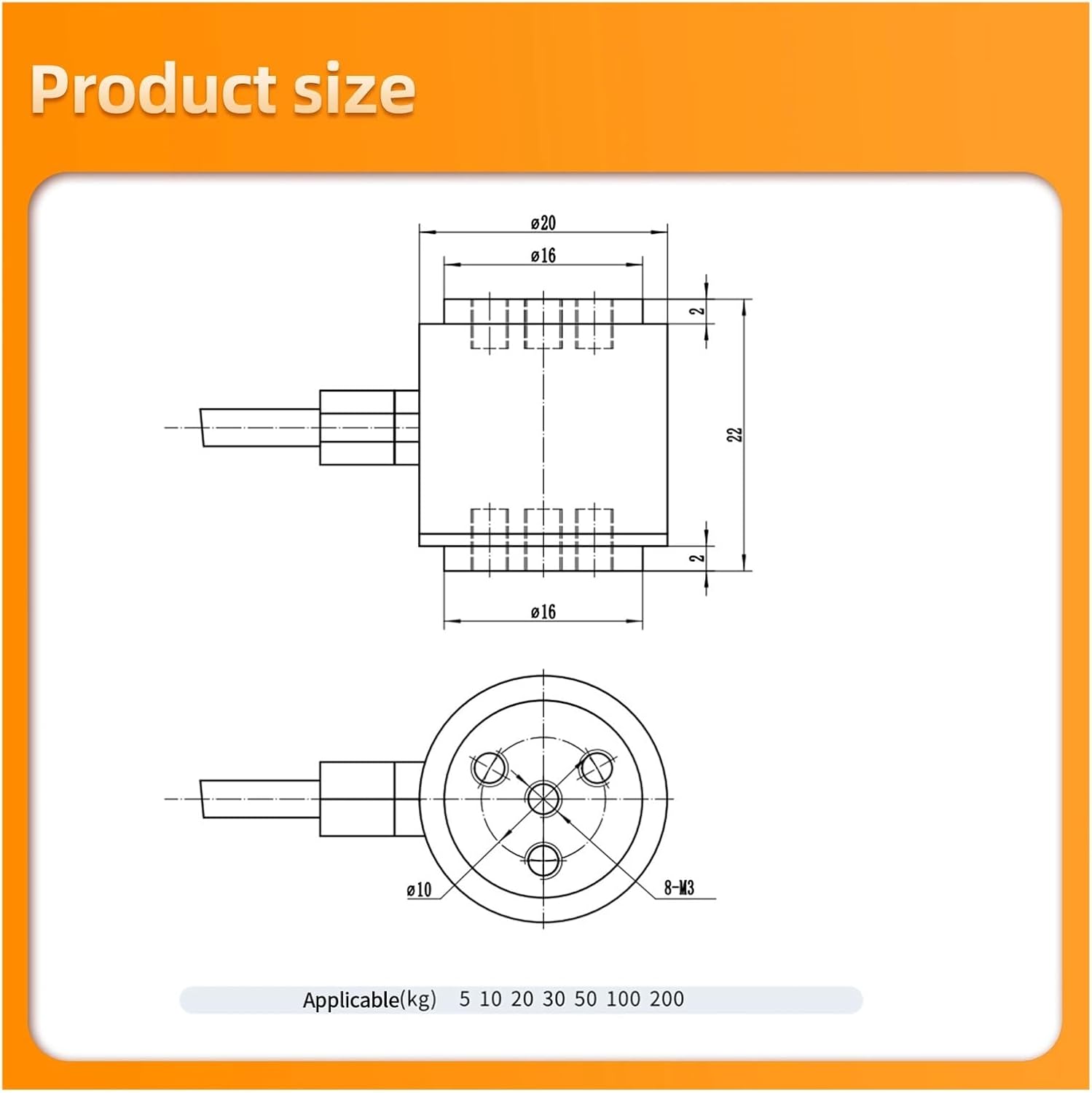 重力センサー。 ロードセルセンサーモジュール重量電子スケール、マイクロ計量20N 50N 100N 200N 300N 500N 1