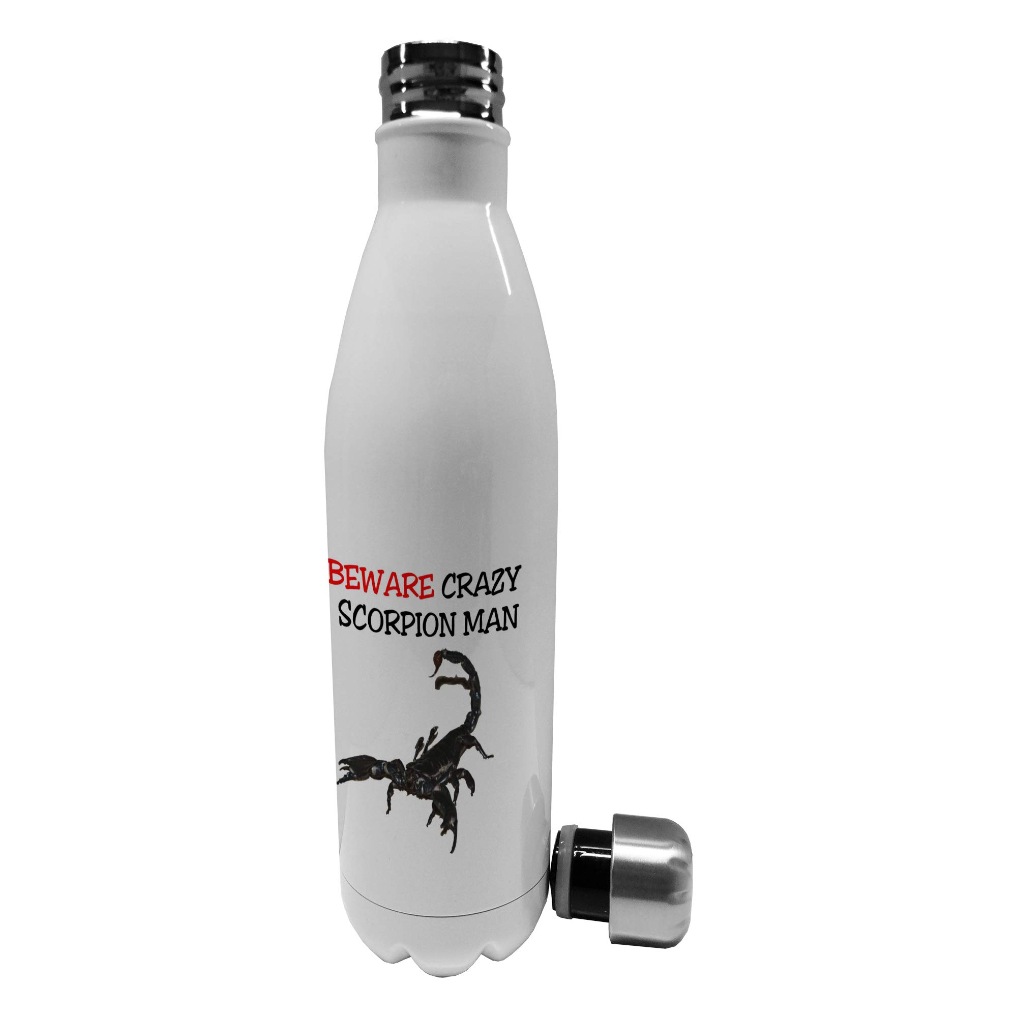 750ml Beware Crazy Scorpion Man Funny - Stainless Steel Vacuum Insulated Water Bottle