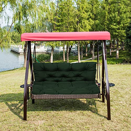 Coussin de banc de jardin imperméable vert foncé 120x100x10 cm pour mobilier extérieur