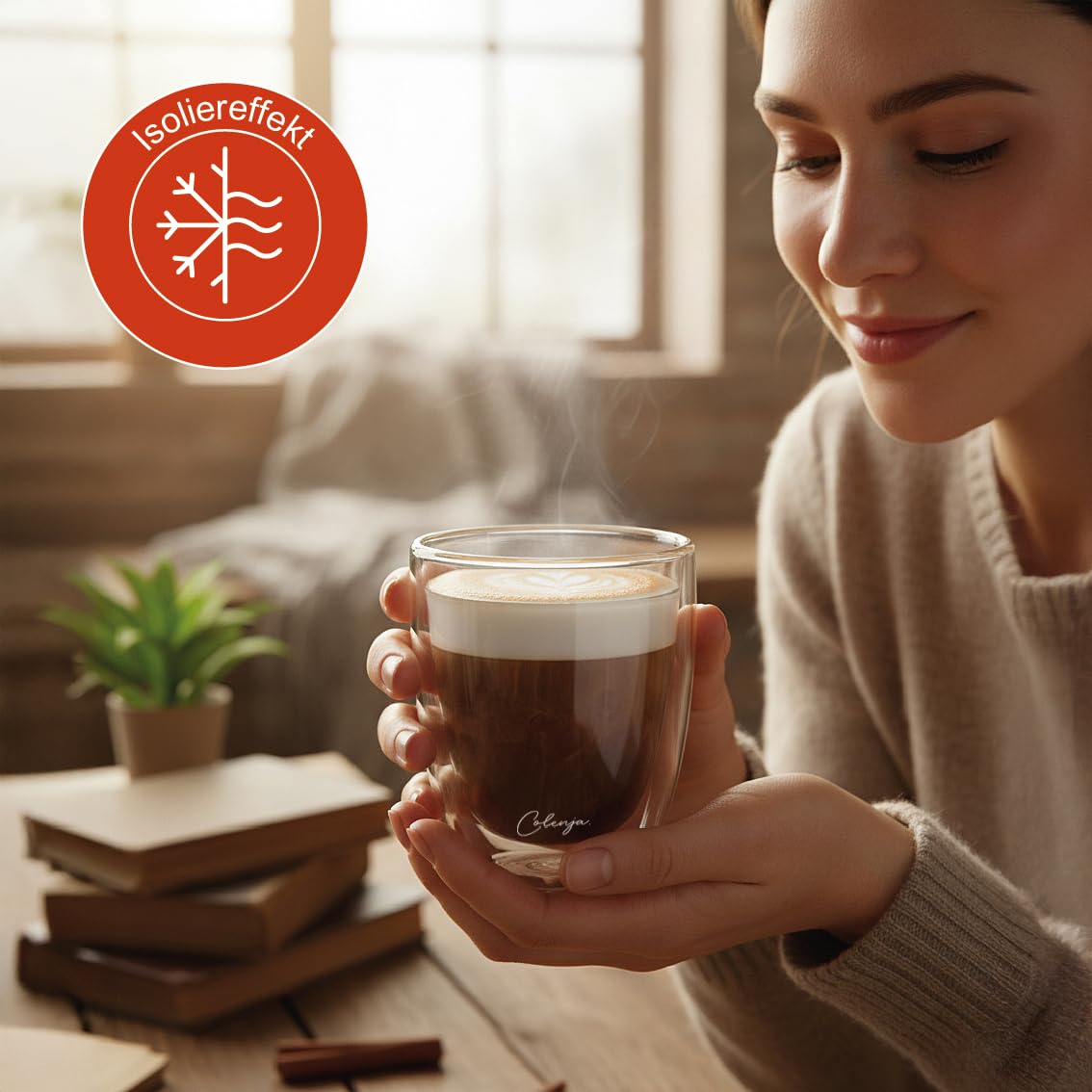 Szklanki do kawy z podwójnymi ściankami do cappuccino – zestaw 2 szt. 250 ml – wysokiej jakości szklanki do cappuccino – szkło odporne na zarysowania – szkło borokrzemowe – nadają się do mycia