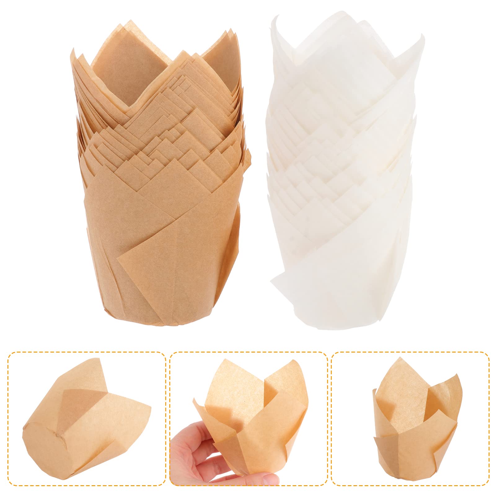Lot De 120 Doublures à Cupcakes En Forme De Tulipe Pour La Cuisson De