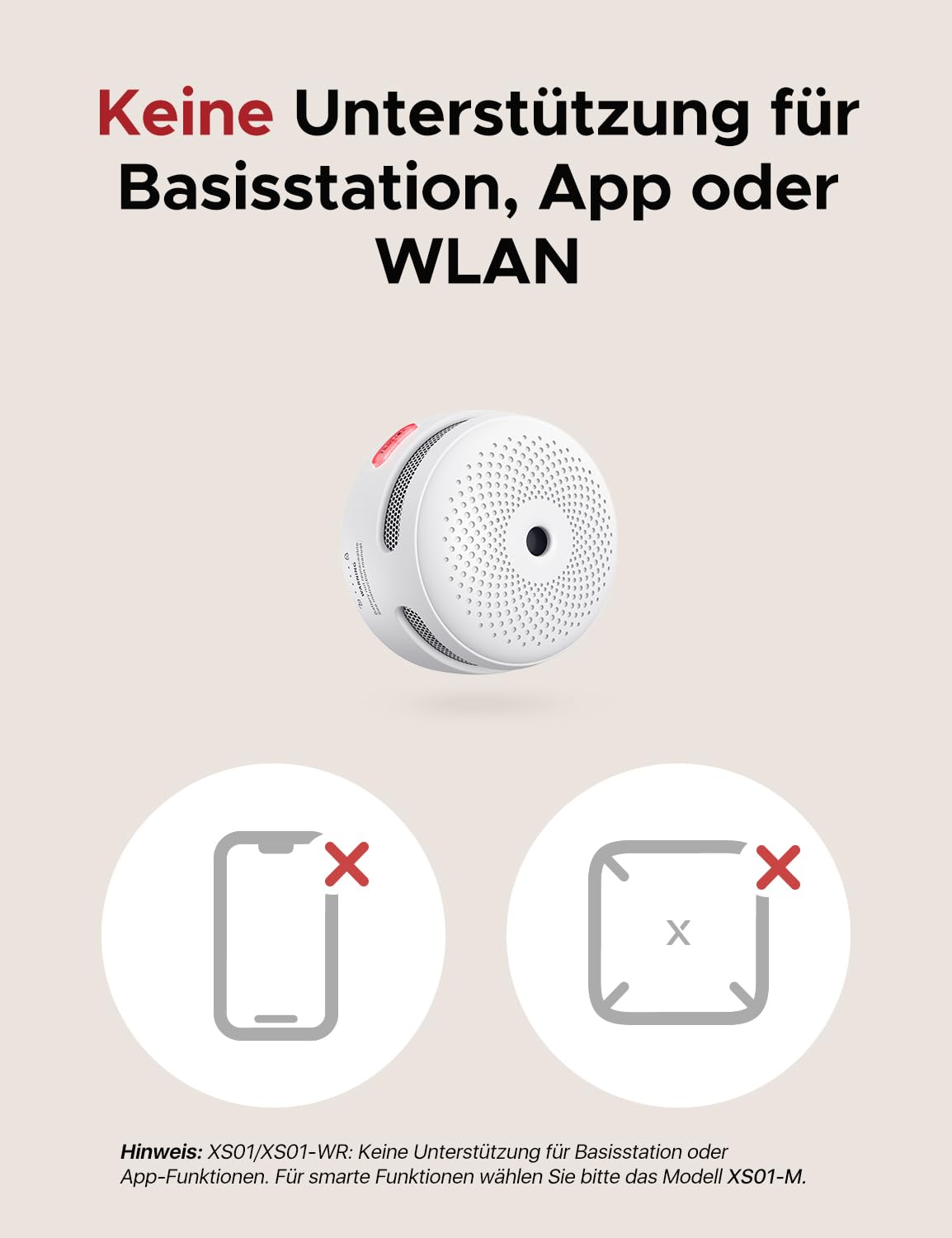 X-Sense Standalone Rauchmelder 10 Jahre Batterie, Nicht mit Basisstation kompatibel, Mini Feuermelder, Brandmelder, Rauchwarnmelder mit Stummschaltungstaste, XS01, 6er Set