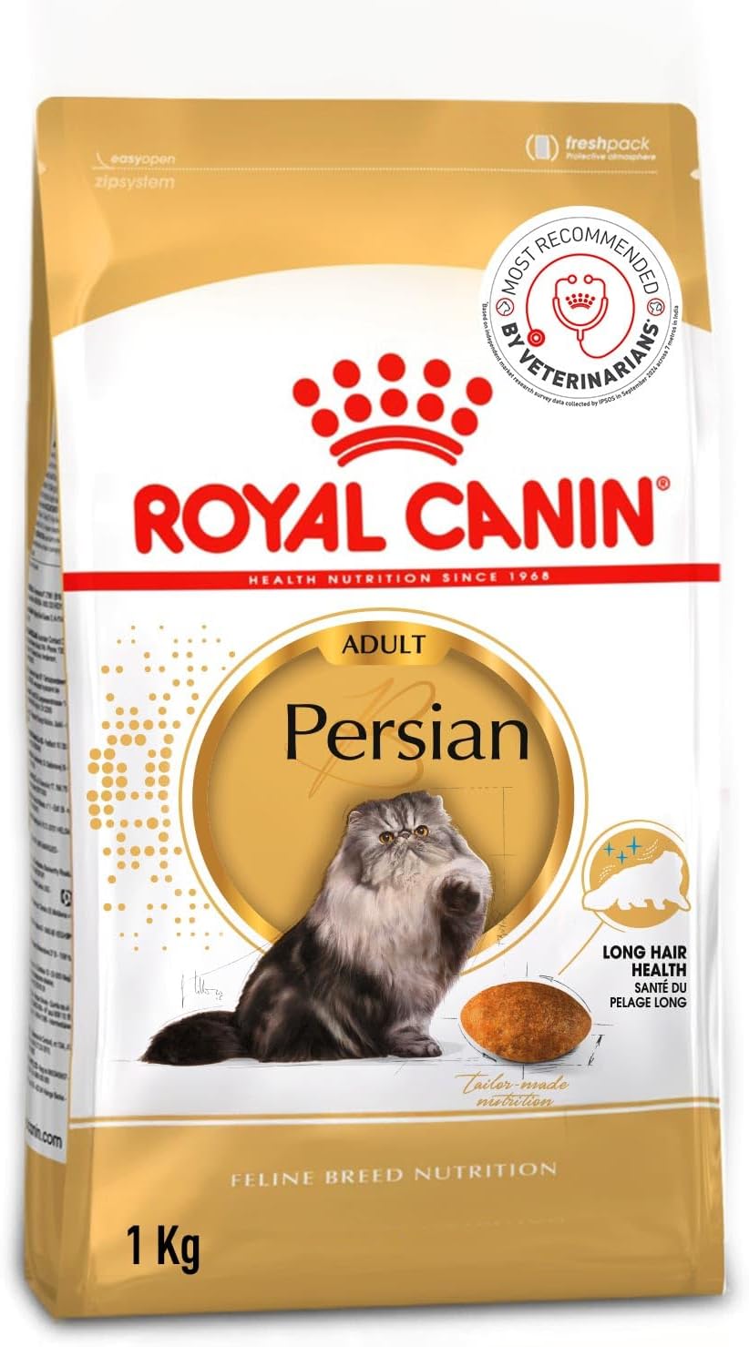 Persian Adult Cat Food, 1 Kg, Dry Food, Supports Long Hair Health, Digestive Health, and Hairball Formation