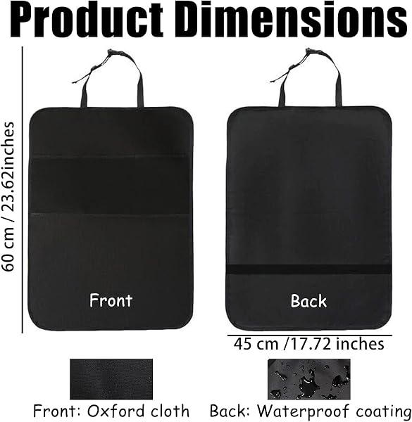 2Pcs Protection Siege Voiture Protections Dossier de siège Voiture Protections de Sièges Arrière Anti-Rayures Anti-salissures Facile à Nettoyer Organisateur de Voiture Universels - 4