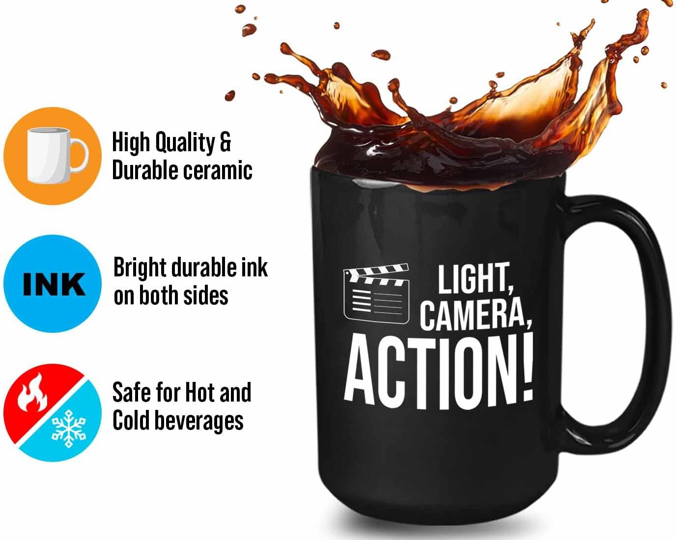 Bubble Hugs Movie Director Coffee Mug 15oz Black - Director In The Making -Producer film Director Actor Casting Filmmaking Budget Cinematographer Editor's cut Film crew
