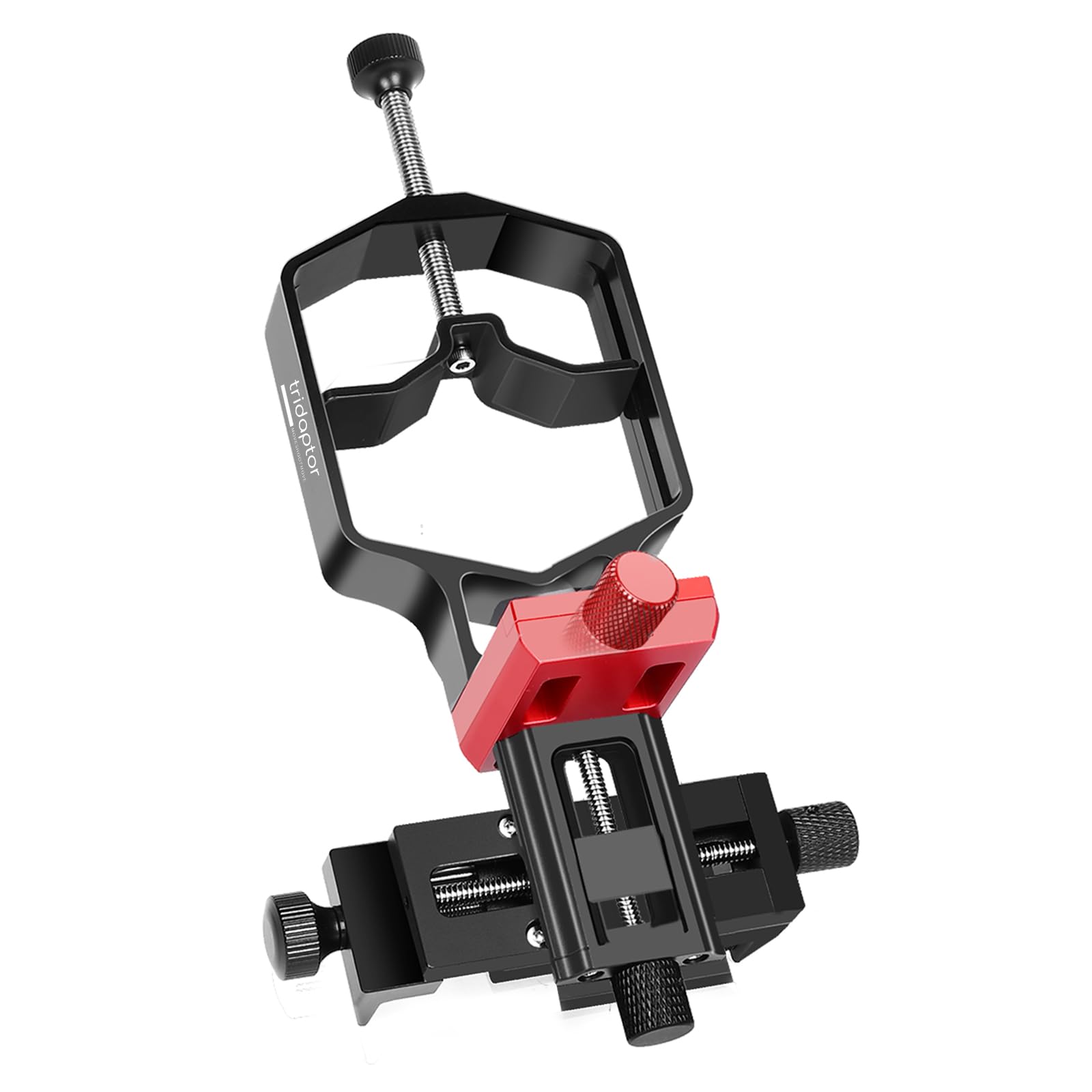 JIOZOR3-Axis Telescope Phone Adapter, CNC Aluminum High-Precision Photo Adapter Fits All Smartphone, XYZ-Axis Phone Mount for Binocular, Monocular, Microscope (（Without Shutter Remote）)