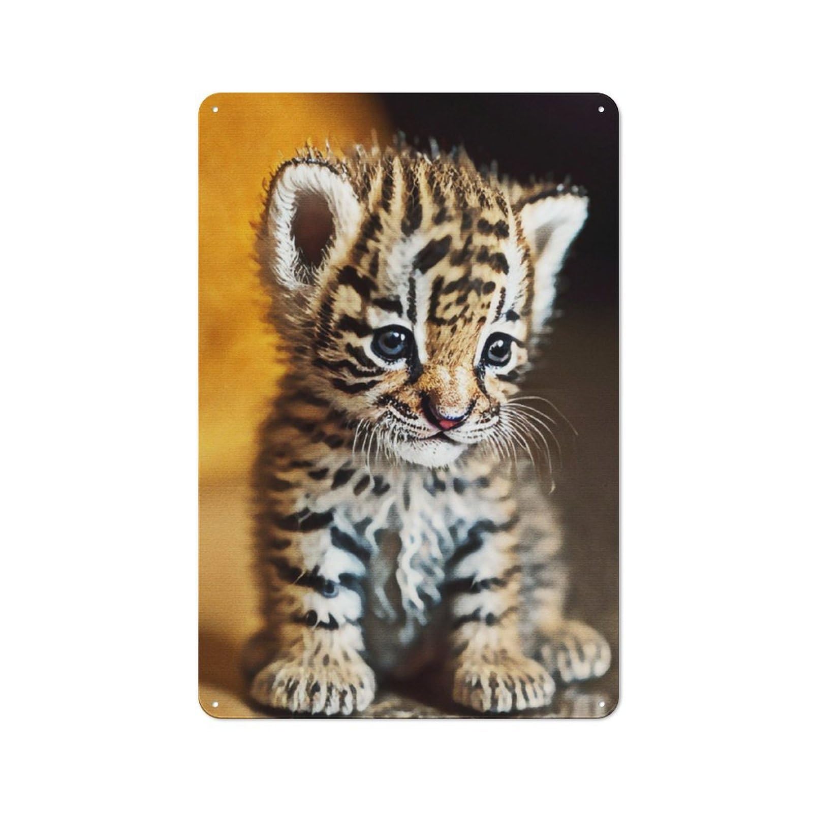Junmoney Cute Tiger Tin Sign 30X20cm For Café Or Home Bar, Rustic Wall Decor, For Garage, Workshop And Man Cave Decoration
