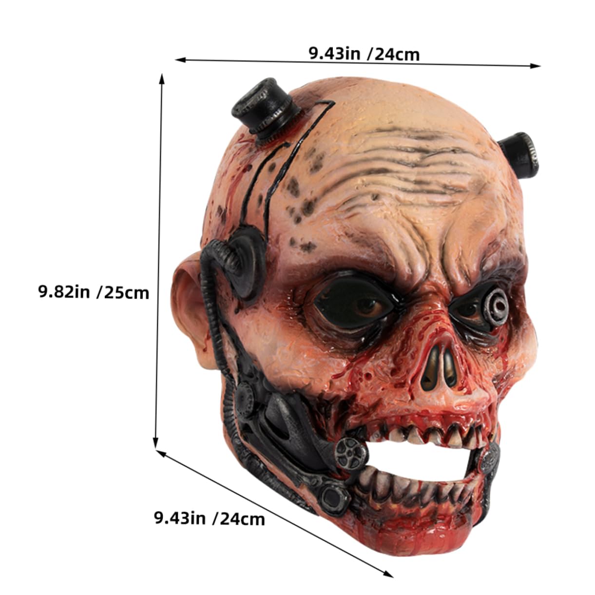 Maschera da Zombi Infetto per Halloween Maschere Spaventose in Rp per Adulti e Ragazza Accessorio Realistico per Feste Cosplay e Decorazioni Horror