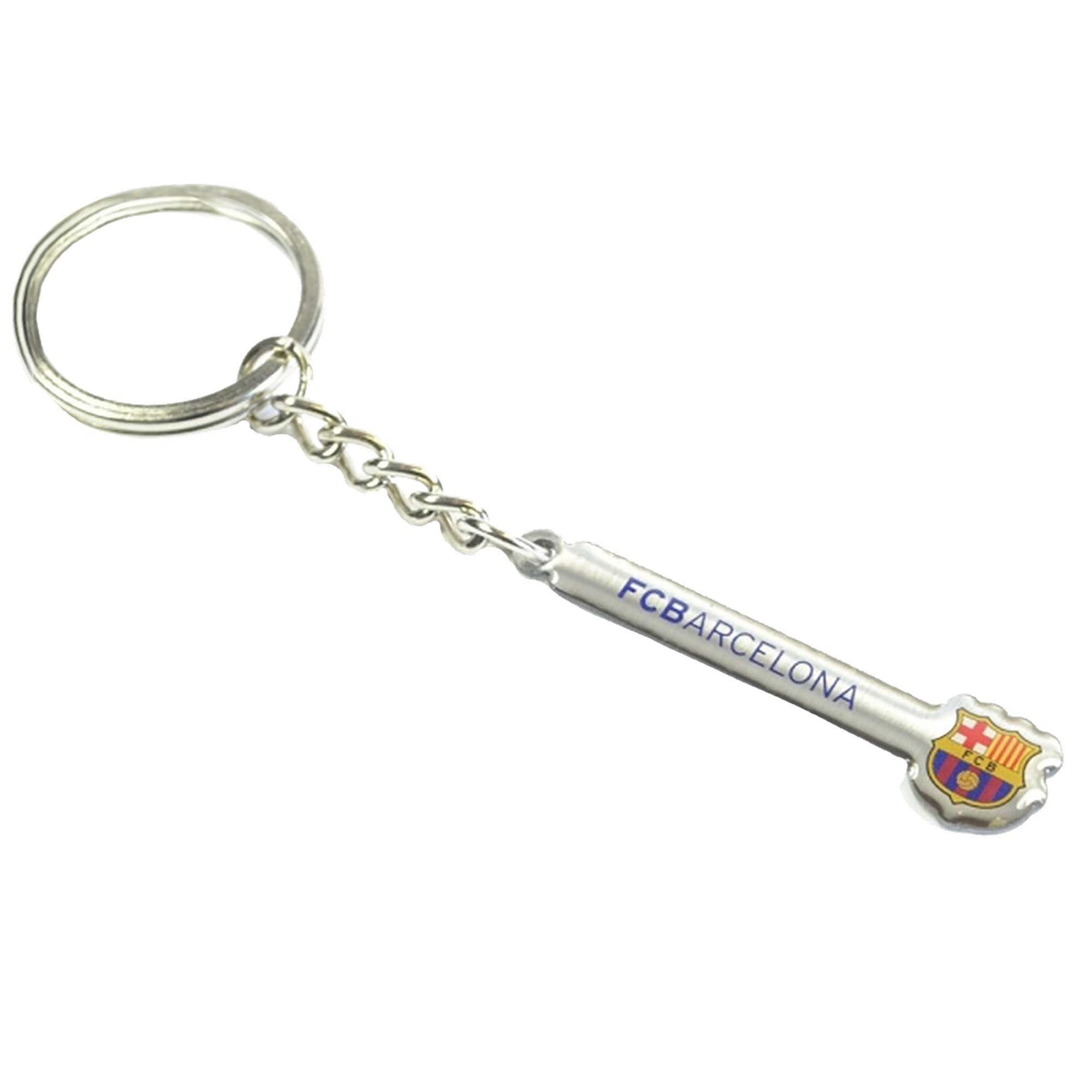 F.C. Barcelona Metal Text Keyring (20 x 40 mm, Multicolour)