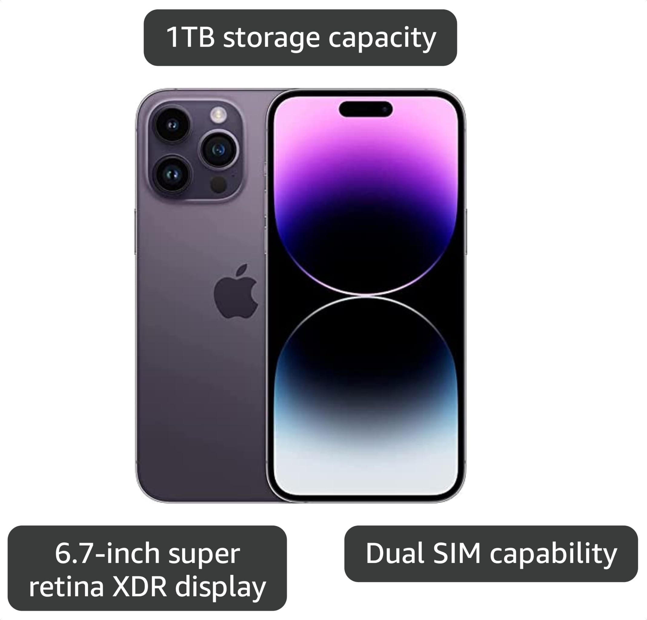 Amazon.com: Apple iPhone 14 Pro Max, 1TB, Deep Purple - Unlocked