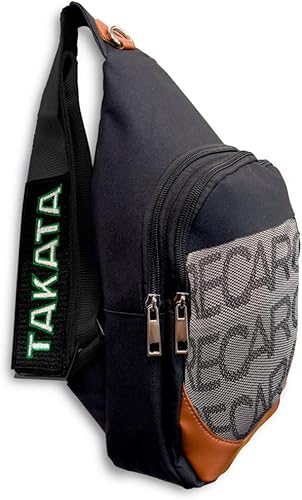 Miniatura 4 de W-POWER JDM Bride Recaro Racing - Mochila con parte inferior marrón con correas ajustables TAK, mochila cruzada de gradación para el hombro (Recaro