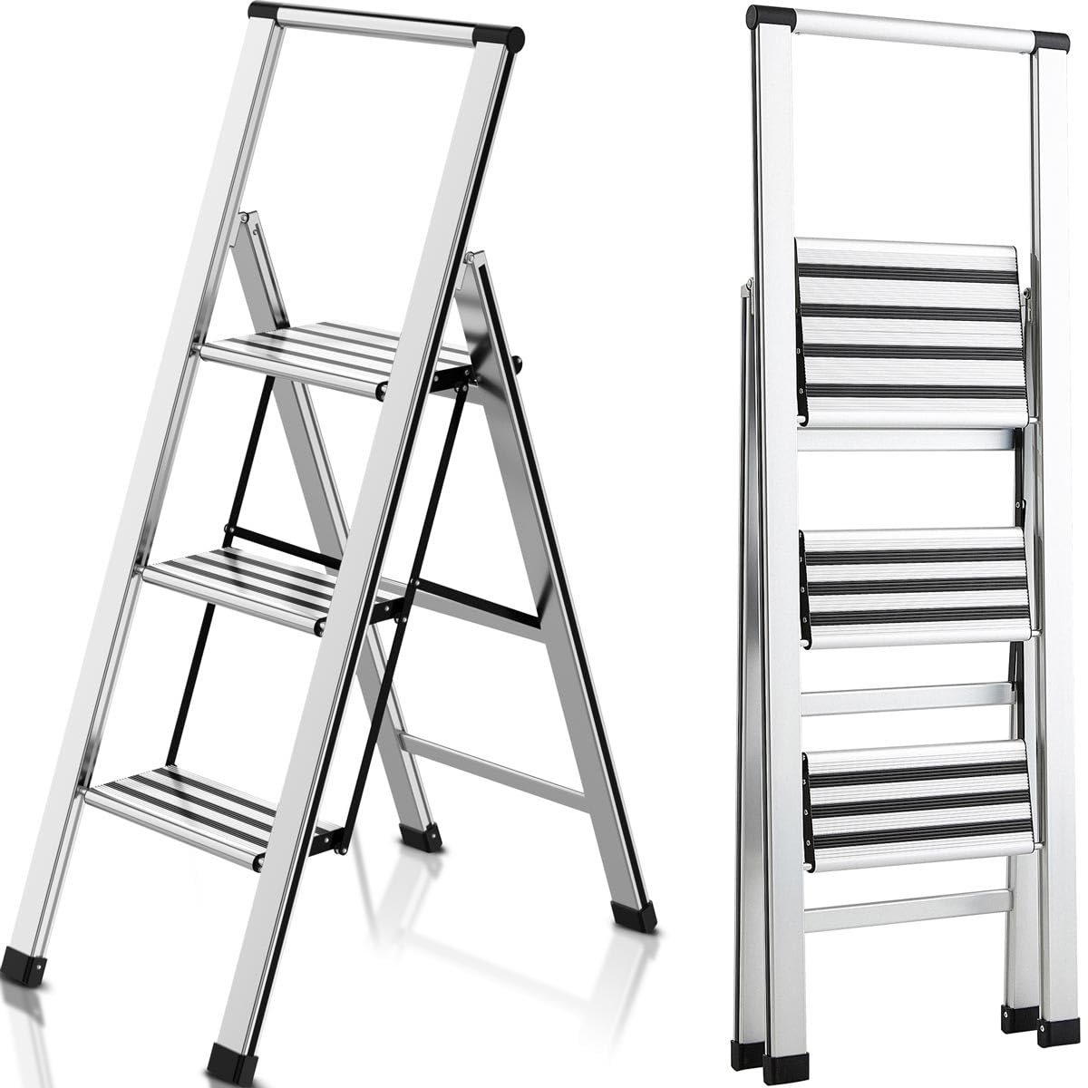 LANBITOU 3 Step Ladders for Home Step, Lightweight Folding 3 Step Stool