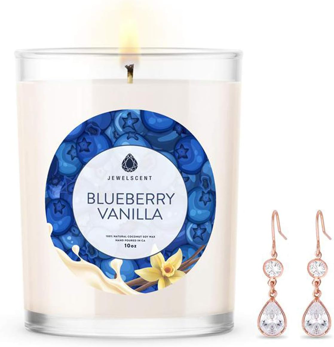 JewelScent Blueberry Vanilla Signature 10z Candle and