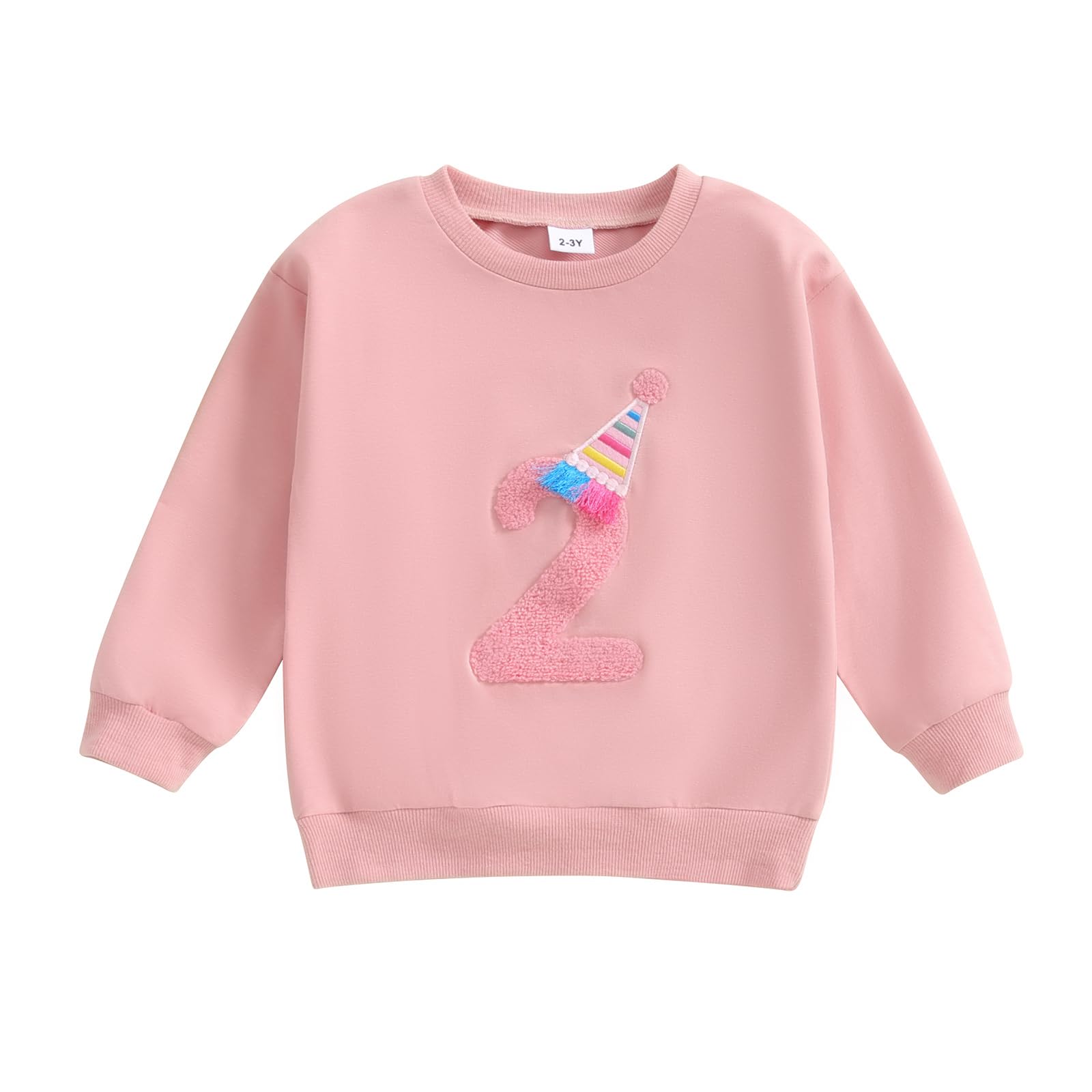 Tenues d'anniversaire pour bébés filles, garçons, t-shirt à manches longues, col rond, lettre brodée, coupe ample, vêtements pour tout-petits, cadeau d'anniversaire pour filles