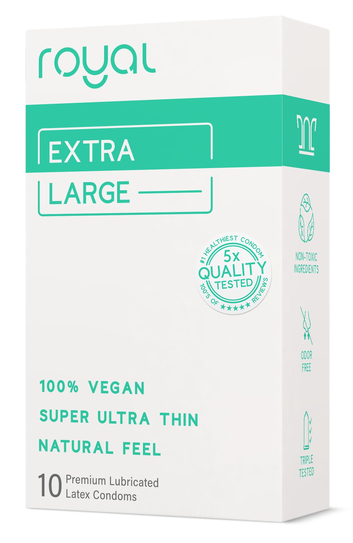 Amazon.com: Royal Extra Large Ultra Thin Vegan Condoms for Men - Premium  Lubricated Natural Condom - Unflavored Lubricant, Organic Latex - Odorless,  Snug, Natural Feel - Safe & Durable - 10 Pack : Health & Household