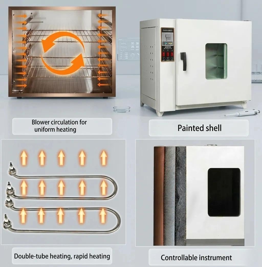 Forno Di Essiccazione SottoVuoto Da Laboratorio, Forno A Soffiaggio A Temperatura Costante Per Laboratorio Industria, Con Strumenti Intelligenti A Temperatura Controllabile(16L)