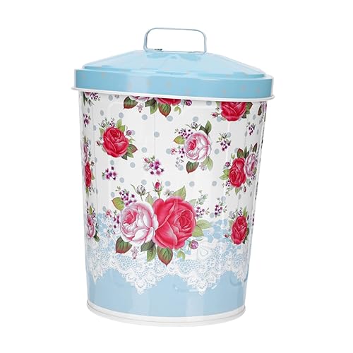 Abaodam Bote de basura con tapa, decoración al aire libre, escritorio, mesa, papelera, bote de basura de 13 galones, pequeño contenedor de basura de