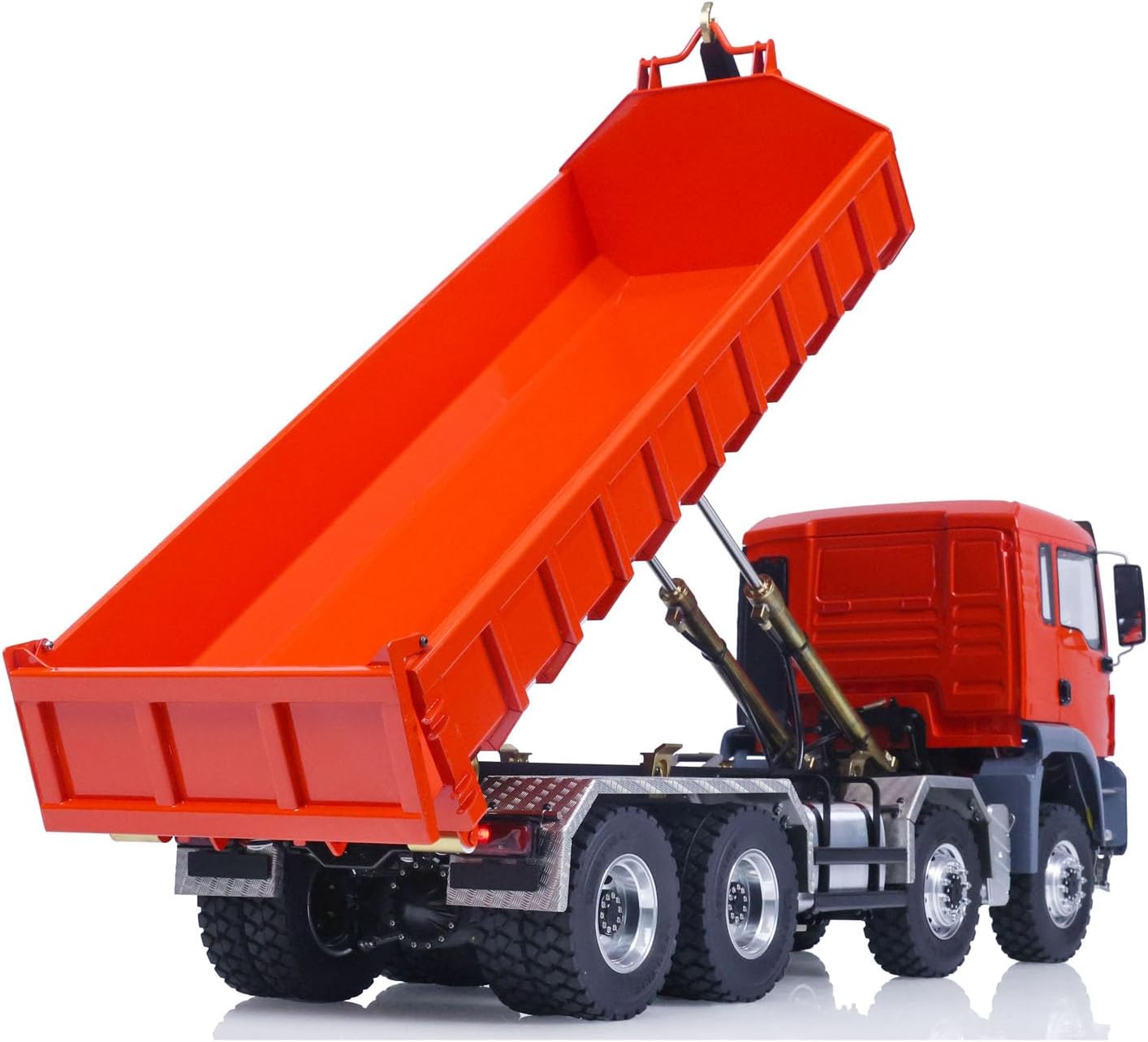 TOUCAN RC HOBBY 1/14 Lesu 8X8 Rc Hydraulic Dumper Truck Tgs Roll On/Off Tipper Radio Orange Color Painted Model 20160901
