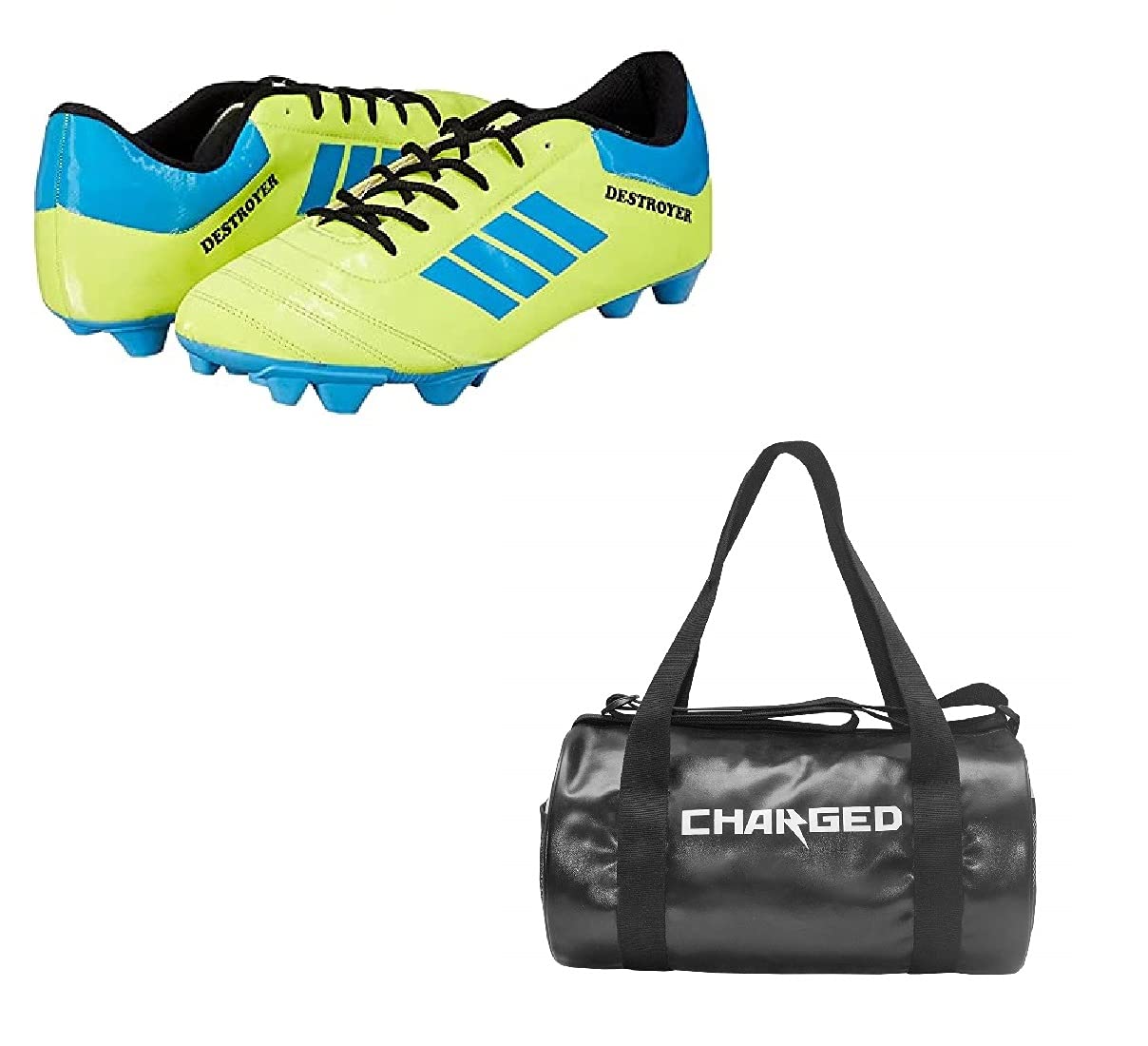 charged Sports Bag Adena Black with Gowin Football Shoe Destroyer Cyan Size-4-picture-14