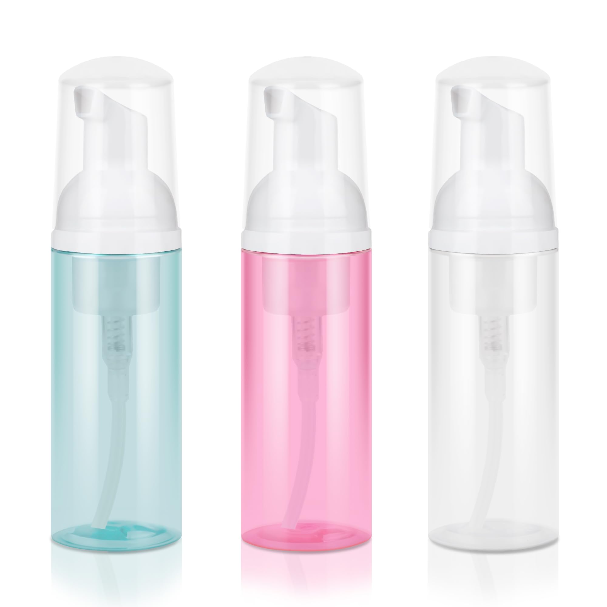 Foam Pump Bottle 3Pcs Travel Lash Shampoo Bottle, Empty Portable Refillable Mousse Foam Soap Dispenser for Hand Soap, Lash Cleanser, Shampoo, Face