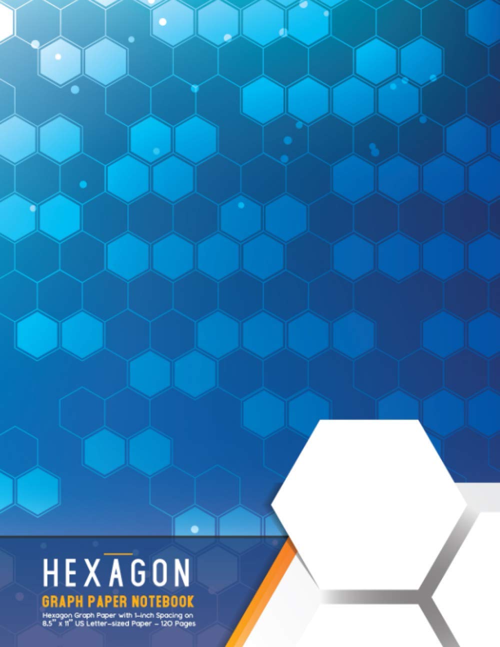 Hexagon Graph Paper Notebook: Blue Cover 1" Inch Large Hexagonal Grid Note Book for Organic Chemistry, Biochemistry or Drawing Mandalas