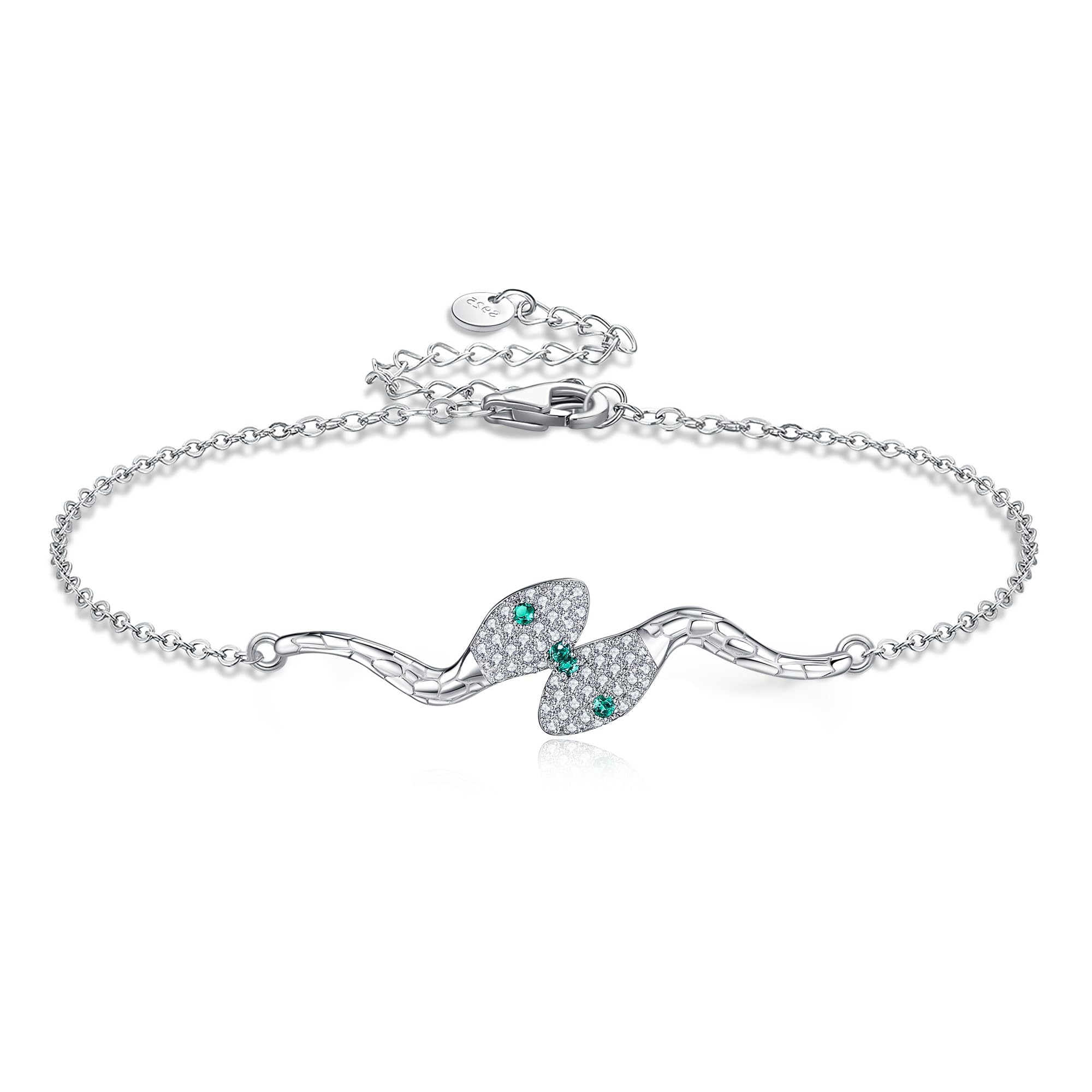 URONE Schlange Armband Silber 925 Armband Anhänger Schlange Schlangen Schmuck Geschenke