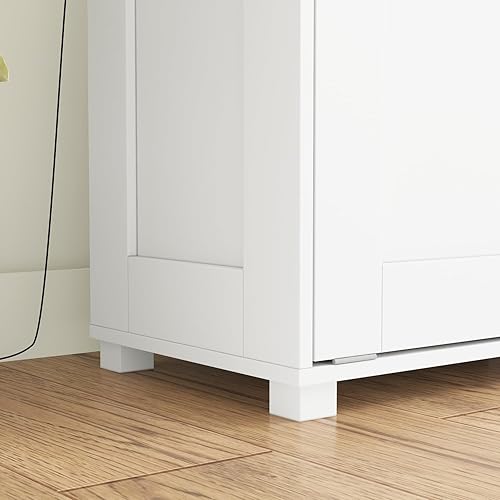 Miniatura 6 de Gabinete de basura con doble inclinación hacia fuera con función desodorizante, 20 galones, soporte independiente a prueba de mascotas para cocina,