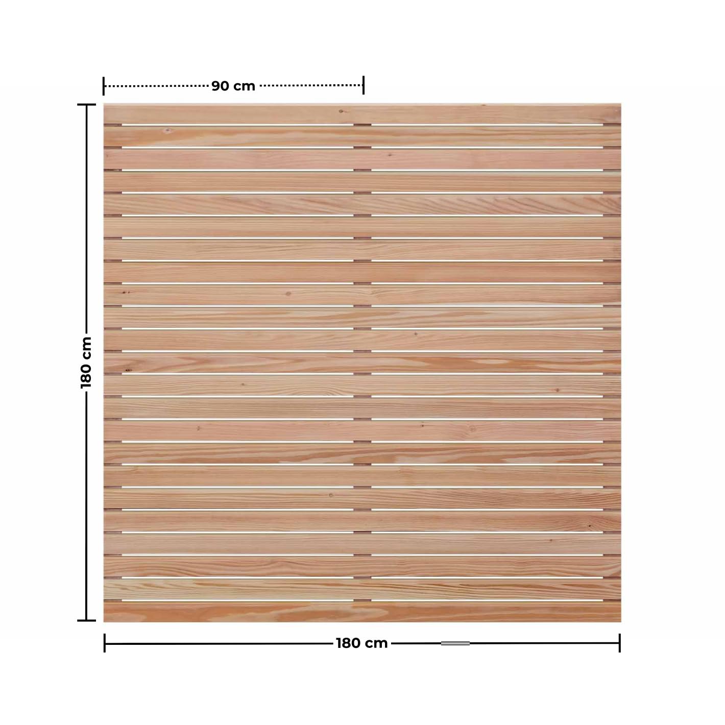 Mega Holz Sichtschutz Zaun Rhombus DIY Lärche 180x180 cm - Gartenzaun aus witterungsbeständigem Lärchenholz - Naturbelassenes & pflegeleichtes Holz - Sichtschutzzaun für Garten, Balkon & Terrasse