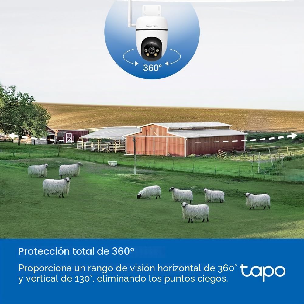 Tapo Cámara de Seguridad C501GW Pan/Tilt 4G LTE para Exteriores, no Necesita WiFi, 1080P Full HD, Seguimiento de Movimiento de 360°, sin Tarifa mensual, detección de IA, visión Nocturna a Color