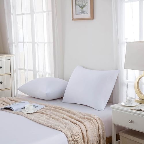 Miniatura 8 de Protectores de almohada de bambú refrescante a prueba de plumas con cremallera, tamaño King, impermeables, a prueba de plumón para almohadas de