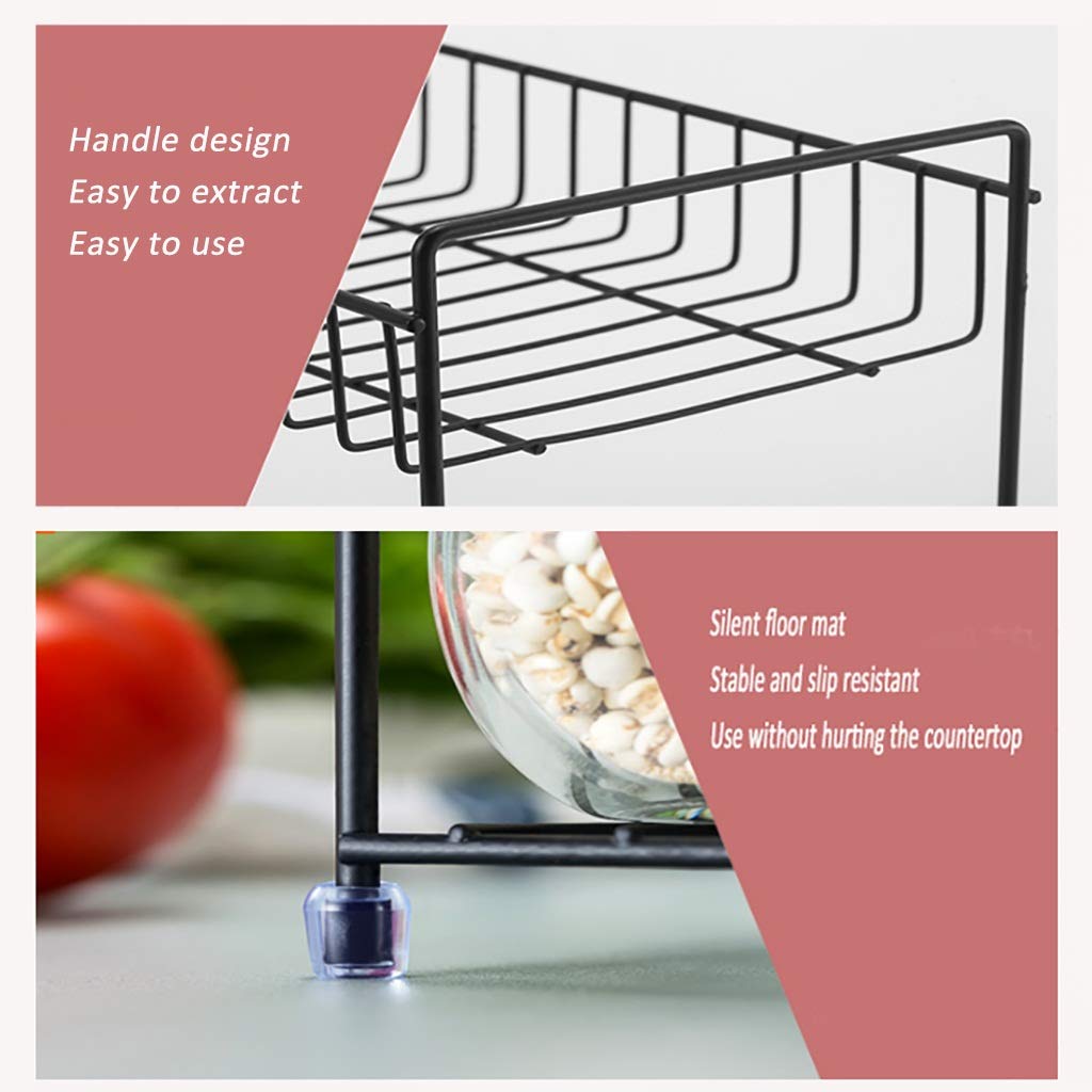 Spice Racks keuken plank metalen keuken benodigdheden planken 3 lagen koelkast muur opknoping multifunctionele keuken afwerkingsrek