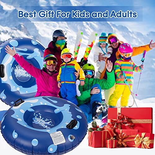 Snow Tube,Super Big 47 Inch Inflatable Snow Sled,Thickened Heavy Duty Hard Bottom Sleds For Snow With Handles, Thickening Material Of 0.6Mm For Sledding,Winter Toys For Kids And Adults #TOP5