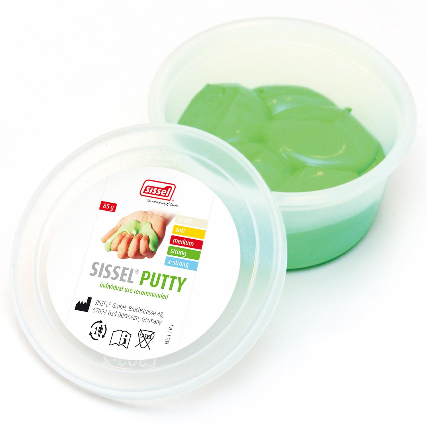 SISSEL Putty Green/Strong, Finger and Hand Exercises, Therapy Putty for Flexibility & Fine Motor Skills, Strengthens Forearm Muscles, For Muscle Development & Recovery