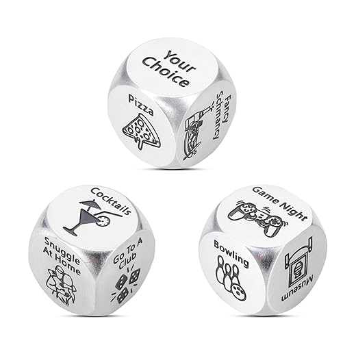 19. 3PCS Food Dice Food Gifts Date Night Ideas Date Night Dice Game for Couples Decision Dices - The Ultimate Christmas Gift for Any Kind of Couple - Spice Up Date Nights with Playful Culinary Adventures