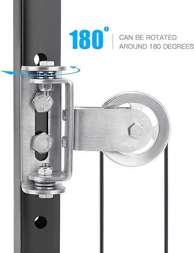 Miniatura 3 de Sistema de polea de cable para estante de sentadillas, bloques de polea de gimnasio, polea giratoria montada en rack de 180 grados, polea giratoria