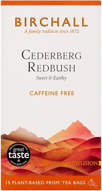 Birchall Tea Bags, Cederberg Redbush Tea, Fruit and Herbal Tea Gift Set, Caffeine Free Tea Bursting with Full Flavour, Perfect Vegan Gifts, 15 Plant Based Prism Tea Bags