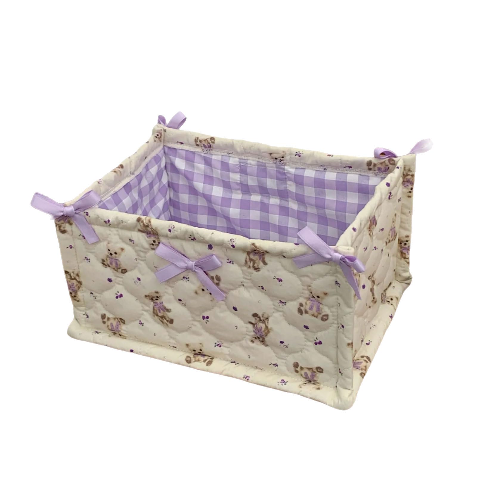 Xjdzineq Multipurpose Quilted Fabric Storage Basket Home Organization for Keep Desktops Neat and Tidying in Various Setting Multipurpose Storage Bin
