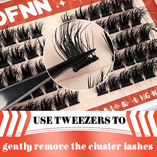 Diy Eyelash Extension Kit, Fluffy Individual Lashes, Mink Cluster Eyelashes, Long-Lasting Bond And Seal, Tweezers With Curved Pointed Serrated Tip, 8-16Mm Diy Lashes Extensions At Home By Eefofnn #TOP6