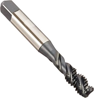 YG-1 B0 Series Premium HSS Spiral Flute Tap, Steam Oxide, Round Shank with Square End, Modified Bottoming Chamfer, 3/8