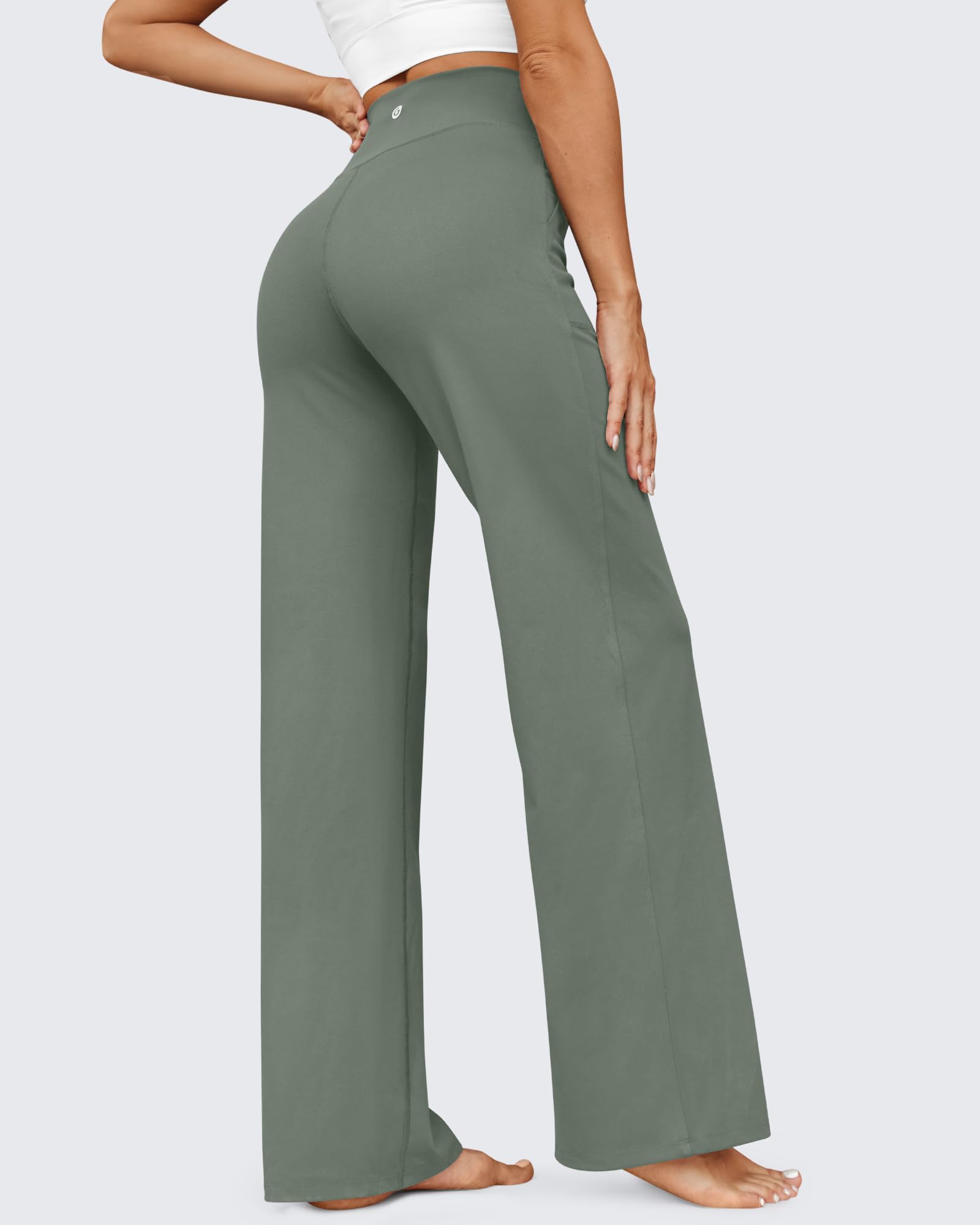 G4Free EverGoing Pantalon de yoga à jambes larges pour femme avec poches