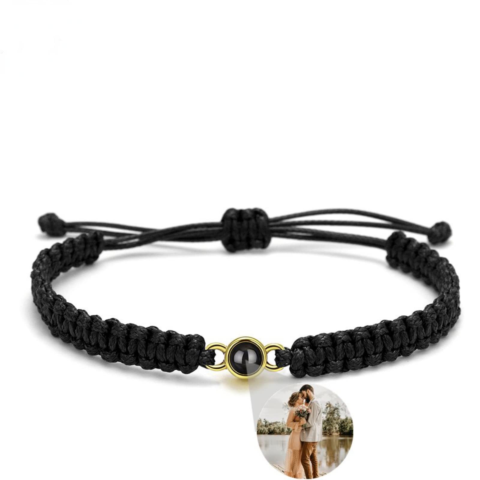 gorm Bracciale con Foto Dentro Gioielli Personalizzati Bracciale Proiezione Foto Braccialetti di Proiezione Intrecciati Personalizzati (Pink,One Size