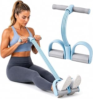 Model 460 Six-Tube Pedal Resistance Band, Foot Pull Rope, Portable Full-Body Abdominal Arm Leg Workout Home Fitness Equipment