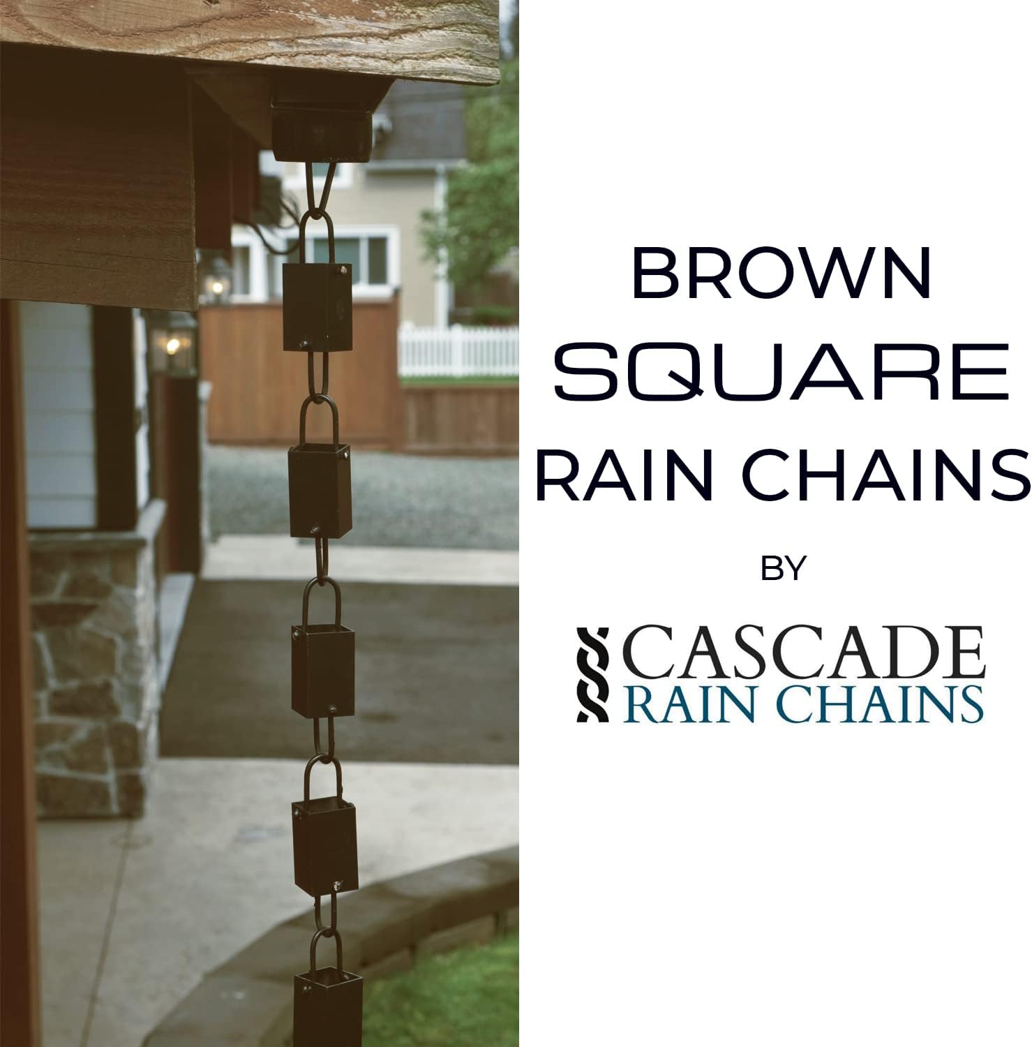 Cascade Rain Chains Brown Decorative Downspout Replacement