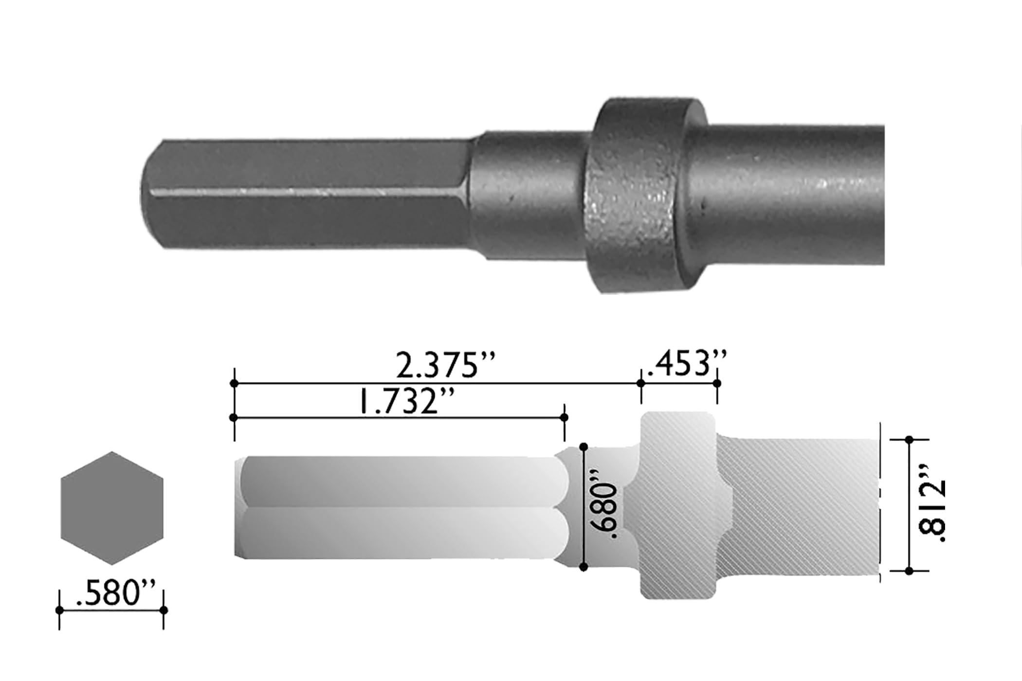 Champion Chisel, 12-Inch Long by 4-Inch Wide .580 Hex Shank Oval Collar Chipping Hammer Chisel