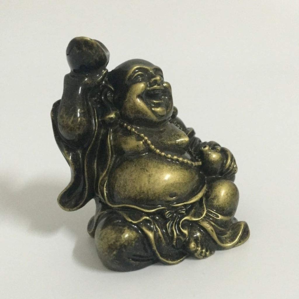 Amazon｜ブロンズの笑う仏像、中国の裕福なお金の弥 S仏の彫刻の装飾品