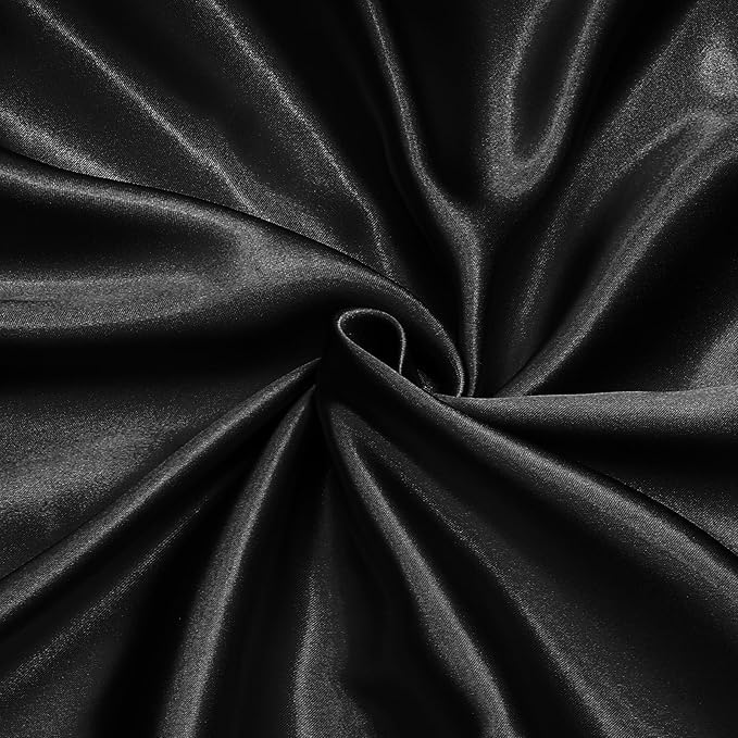 Plain Silky Shine Satin Fabric Material for Fashion Design Stitching Multiple Use Includes Dress, Pillow Cover, Designer Cloths, Home Decor Material - 44" Hight (Black, 1 Meter)-image-25