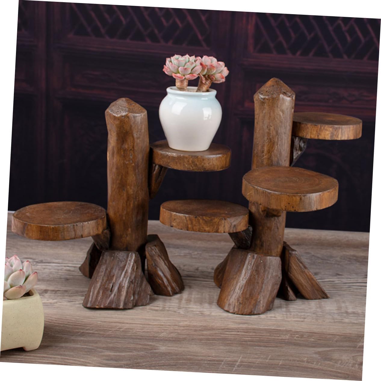 Quality Wood Plants Rack Mini Bonsai Shelf Indoor Bonsai Stand Plant Holder for Home